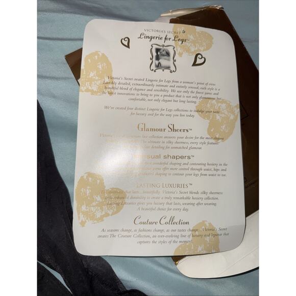 VINTAGE 90’s Victoria's Secret Glamour Sheers PANTYHOSE Medium Almost Black Y2K - Picture 4 of 6